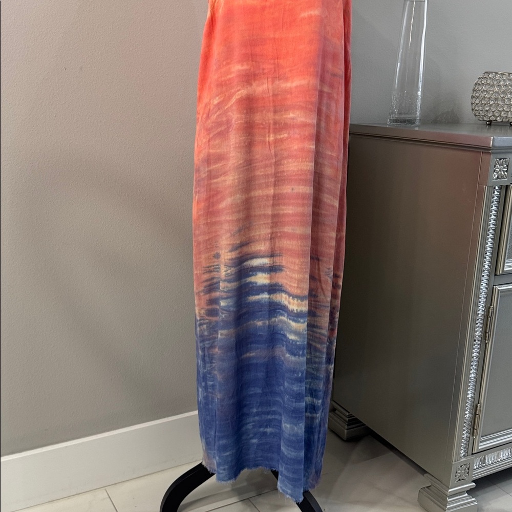 Sam & Lavi Coral Pink to Blue Ombre Maxi Dress - Picture 4 of 10